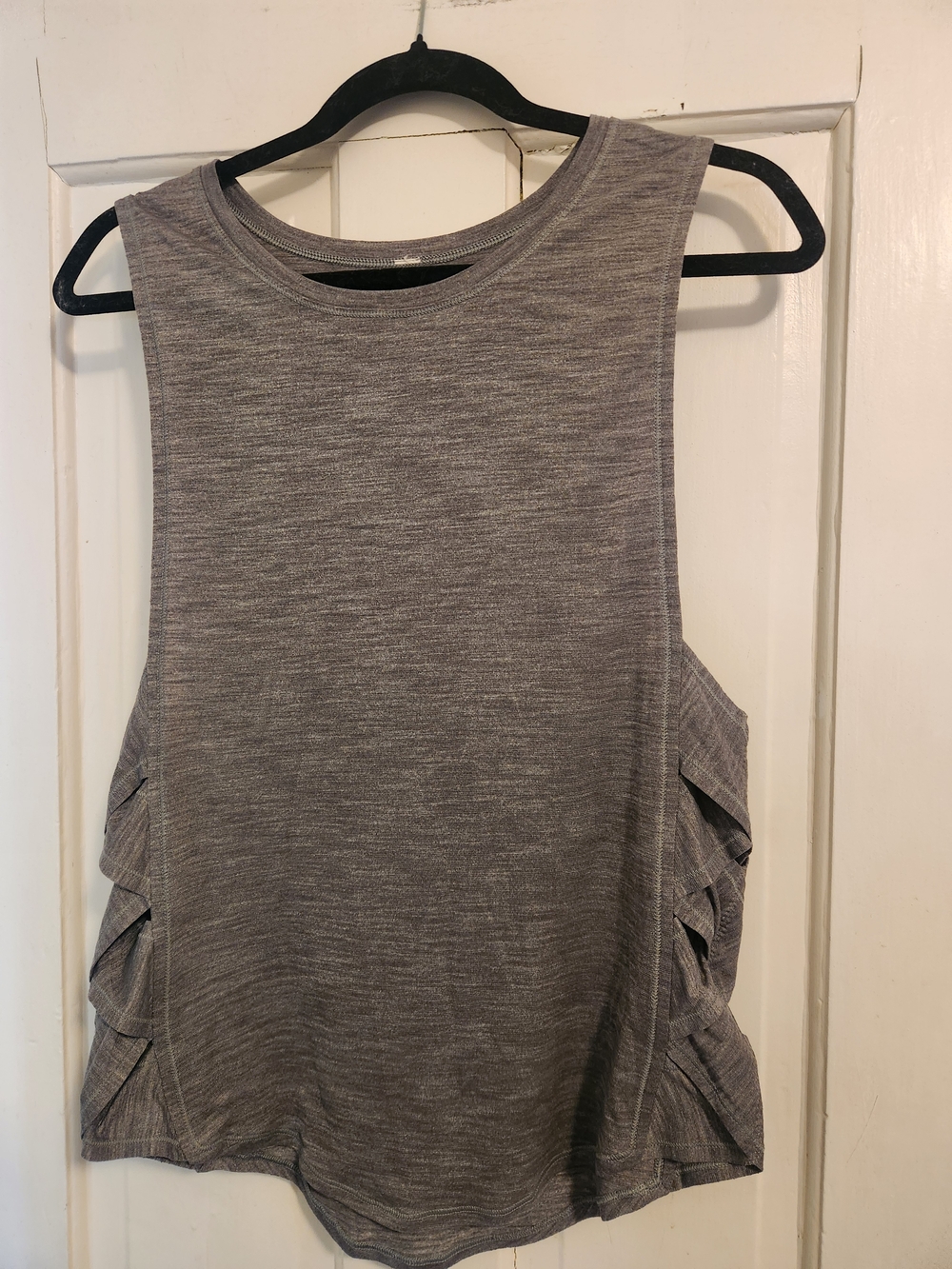 lululemon athletica Heather Gray Ruffle Side Tank